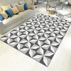 Contemporary Living Room Rug Multicolored Geo Pattern Rug Synthetic Pet Friendly Machine Washable Rug