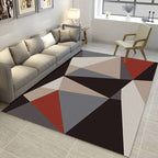 Contemporary Living Room Rug Multicolored Geo Pattern Rug Synthetic Pet Friendly Machine Washable Rug