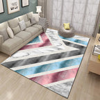 Contemporary Living Room Rug Multicolored Geo Pattern Rug Synthetic Pet Friendly Machine Washable Rug