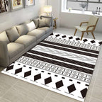 Contemporary Living Room Rug Multicolored Geo Pattern Rug Synthetic Pet Friendly Machine Washable Rug