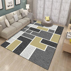 Contemporary Living Room Rug Multicolored Geo Pattern Rug Synthetic Pet Friendly Machine Washable Rug