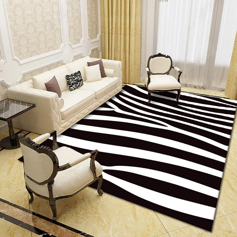 Contemporary living room rug Multicolored geo print rug Polyester pet-friendly easy-care rug