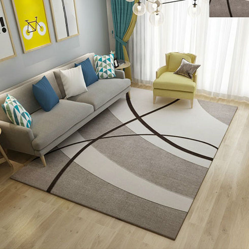 Relaxing striped rug Multicolored polypropylene rug Non-slip backing Washable indoor rug for the bedroom
