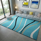 Relaxing striped rug Multicolored polypropylene rug Non-slip backing Washable indoor rug for the bedroom