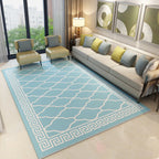 Chinese Parlor Rug Multicolored Geo Pattern Rug Polyester Nonslip Backing Pet Friendly Indoor Rug