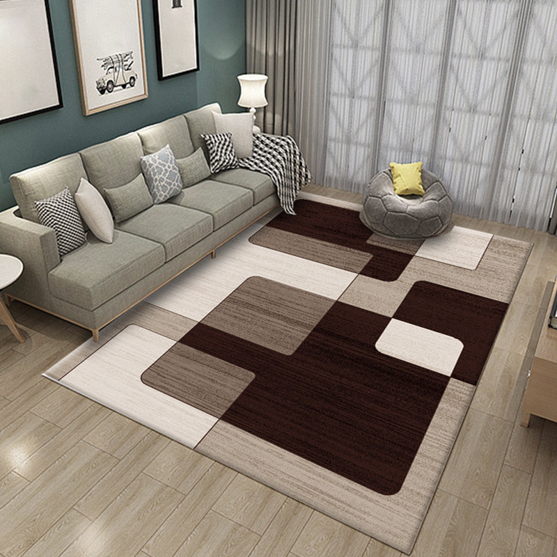 Simple multicolor abstract rug synthetic modern area rug non-slip pad pet-friendly rug for the living room