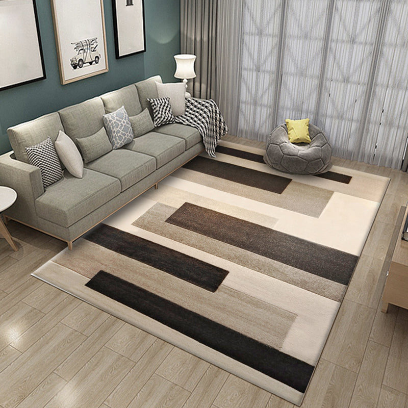 Simple multicolor abstract rug synthetic modern area rug non-slip pad pet-friendly rug for the living room