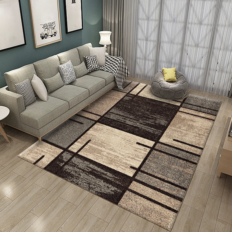 Simple multicolor abstract rug synthetic modern area rug non-slip pad pet-friendly rug for the living room