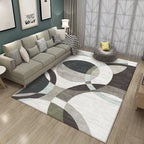 Simple multicolor abstract rug synthetic modern area rug non-slip pad pet-friendly rug for the living room