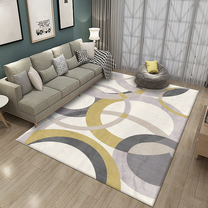 Simple multicolor abstract rug synthetic modern area rug non-slip pad pet-friendly rug for the living room