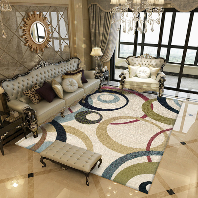 Simple multicolor abstract rug synthetic modern area rug non-slip pad pet-friendly rug for the living room