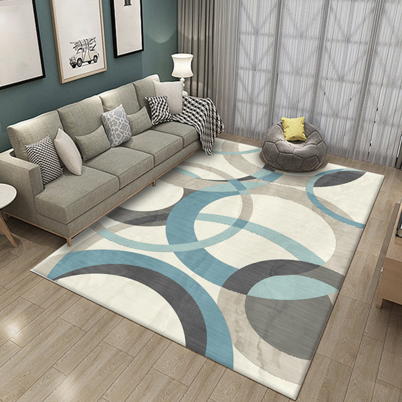 Simple multicolor abstract rug synthetic modern area rug non-slip pad pet-friendly rug for the living room