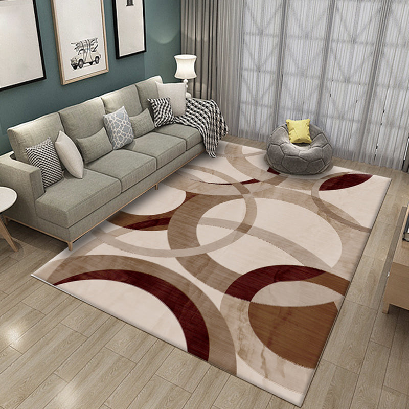 Simple multicolor abstract rug synthetic modern area rug non-slip pad pet-friendly rug for the living room