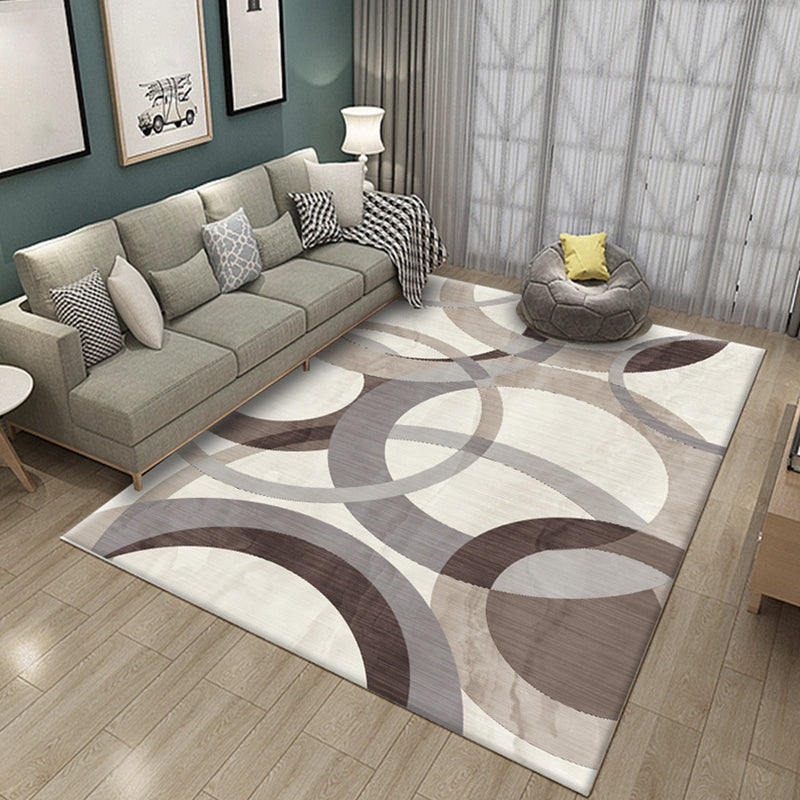 Simple multicolor abstract rug synthetic modern area rug non-slip pad pet-friendly rug for the living room