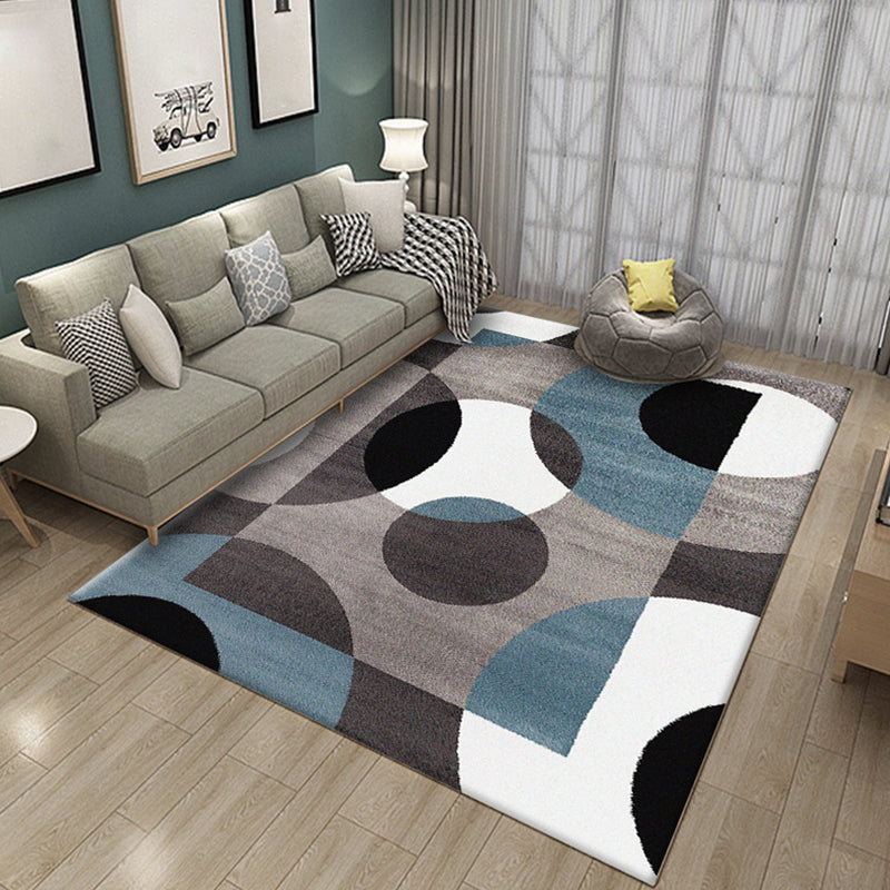 Simple multicolor abstract rug synthetic modern area rug non-slip pad pet-friendly rug for the living room
