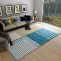 Casual Bedroom Rug Multicolored Geometric Print Rug Polyester Non-Slip Back Stain Resistant Rug