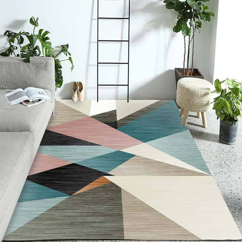 Western Geo Printed Rug Multicolor Synthetic Rug for Indoor Machine Washable Non-Slip Back Rug for Room