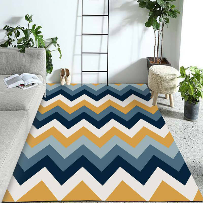 Western Geo Printed Rug Multicolor Synthetic Rug for Indoor Machine Washable Non-Slip Back Rug for Room