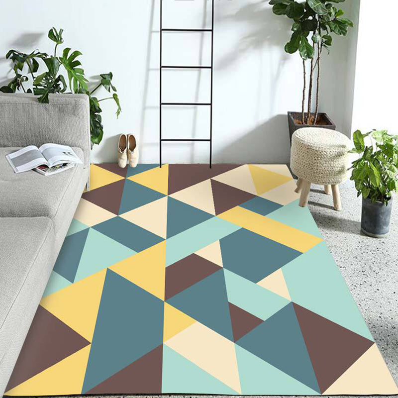Western Geo Printed Rug Multicolor Synthetic Rug for Indoor Machine Washable Non-Slip Back Rug for Room