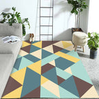 Western Geo Printed Rug Multicolor Synthetic Rug for Indoor Machine Washable Non-Slip Back Rug for Room