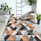 Western Geo Printed Rug Multicolor Synthetic Rug for Indoor Machine Washable Non-Slip Back Rug for Room