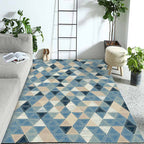 Western Geo Printed Rug Multicolor Synthetic Rug for Indoor Machine Washable Non-Slip Back Rug for Room