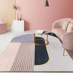 Modern living room rug Multicolored geometric print area rug cotton blend non-slip rug