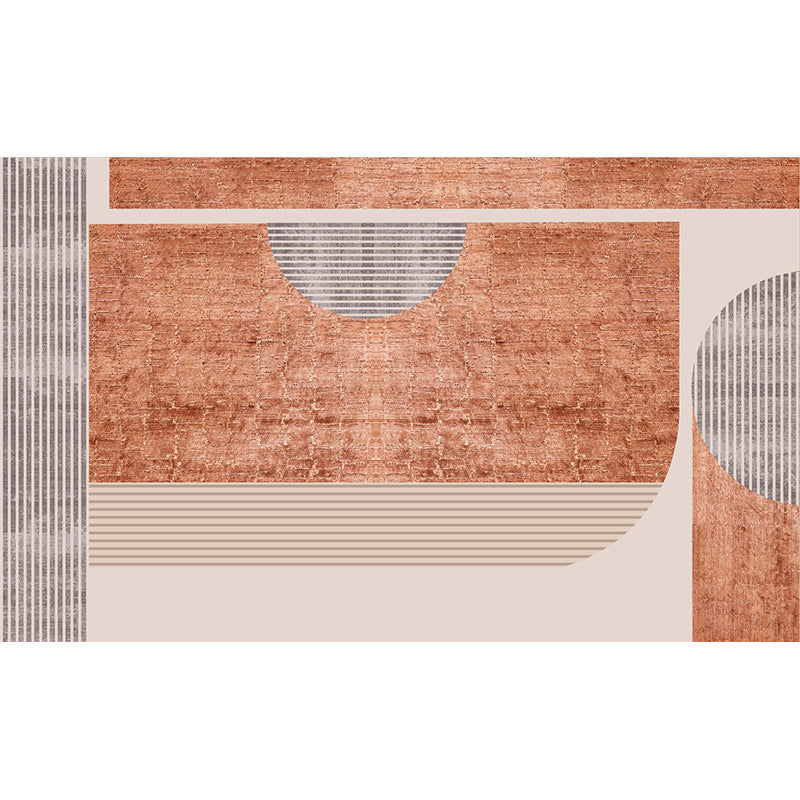 Modern living room rug Multicolored geometric print area rug cotton blend non-slip rug