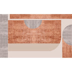 Modern living room rug Multicolored geometric print area rug cotton blend non-slip rug