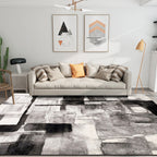 Modern Bedroom Rug Multicolor Abstract Print Area Rug Synthetic Non-Slip Back Machine Washable Rug