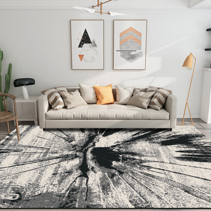 Modern Bedroom Rug Multicolor Abstract Print Area Rug Synthetic Non-Slip Back Machine Washable Rug