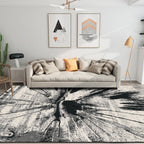 Modern Bedroom Rug Multicolor Abstract Print Area Rug Synthetic Non-Slip Back Machine Washable Rug