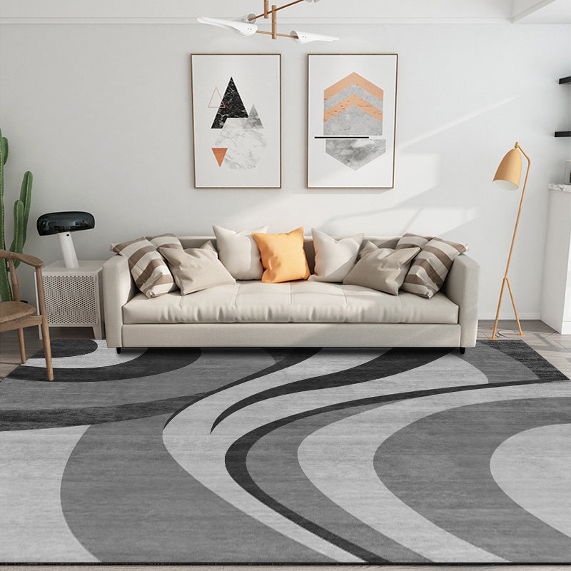 Modern Bedroom Rug Multicolor Abstract Print Area Rug Synthetic Non-Slip Back Machine Washable Rug