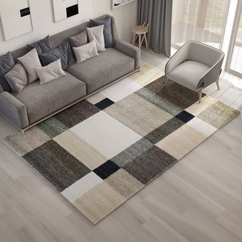 Nordic Living Room Rug Multicolored Abstract Print Area Rug Polyester Easy Care Machine Washable Indoor Rug