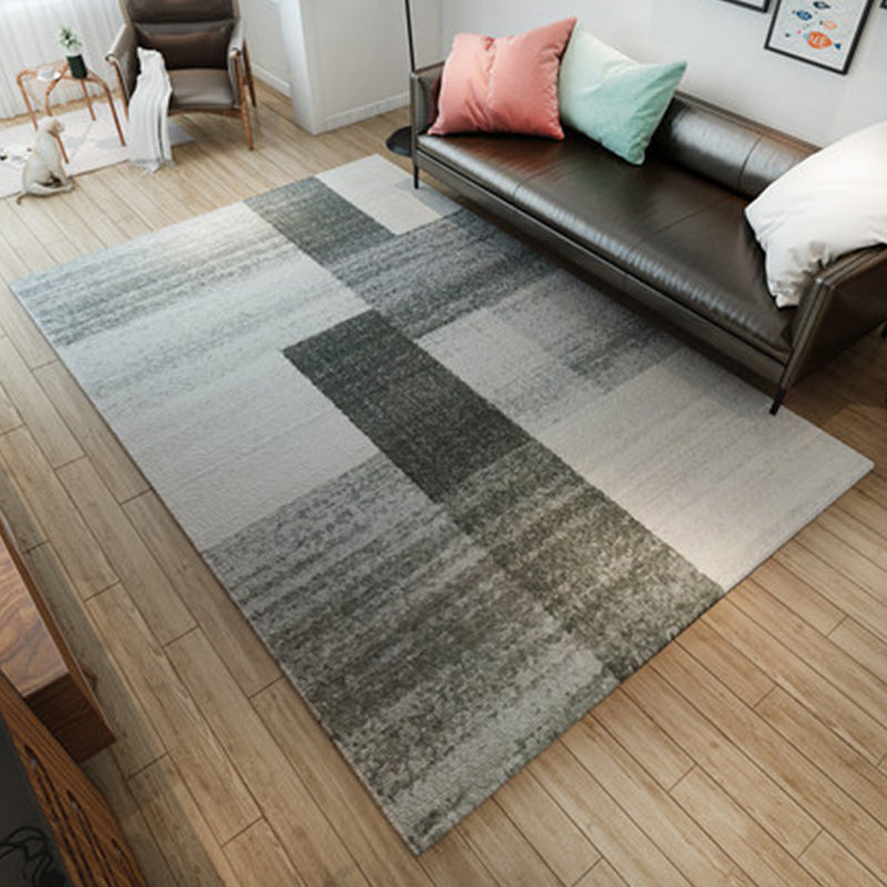 Nordic Living Room Rug Multicolored Abstract Print Area Rug Polyester Easy Care Machine Washable Indoor Rug