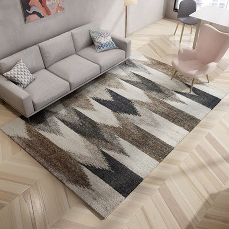 Nordic Living Room Rug Multicolored Abstract Print Area Rug Polyester Easy Care Machine Washable Indoor Rug