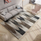 Nordic Living Room Rug Multicolored Abstract Print Area Rug Polyester Easy Care Machine Washable Indoor Rug