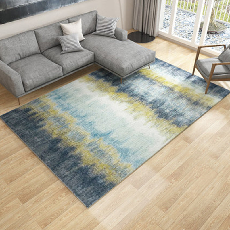 Nordic Living Room Rug Multicolored Abstract Print Area Rug Polyester Easy Care Machine Washable Indoor Rug