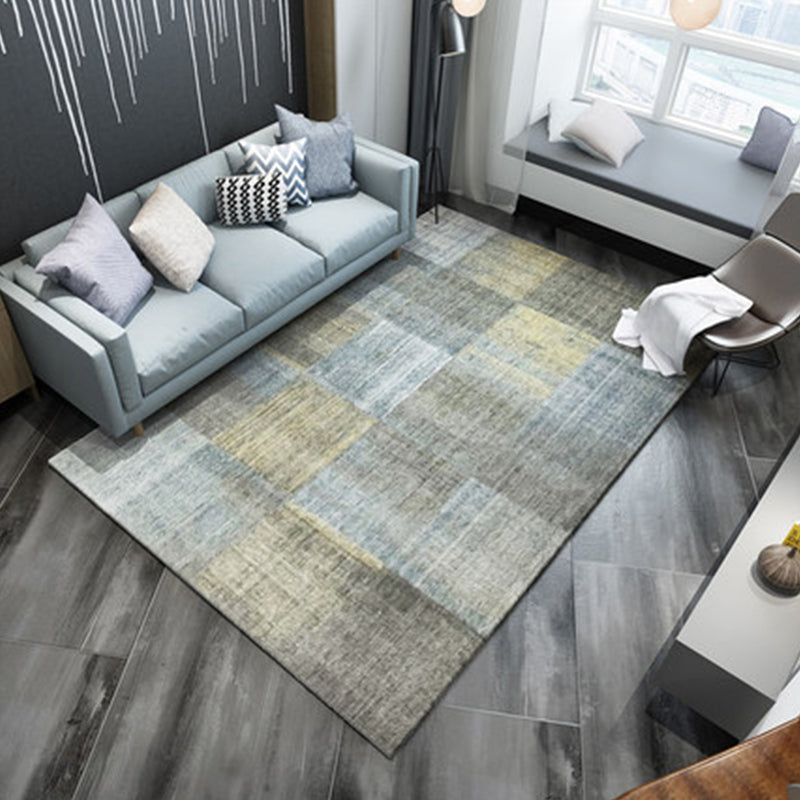 Nordic Living Room Rug Multicolored Abstract Print Area Rug Polyester Easy Care Machine Washable Indoor Rug