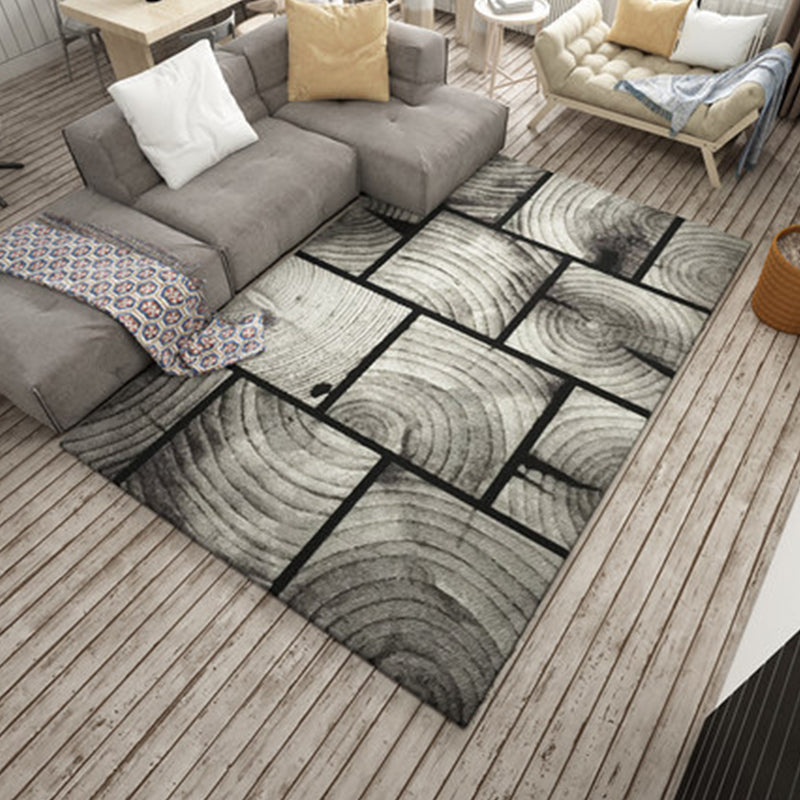 Nordic Living Room Rug Multicolored Abstract Print Area Rug Polyester Easy Care Machine Washable Indoor Rug