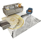 Multicolored natural polypropylene rug with abstract print, easy-care machine washable rug for the room