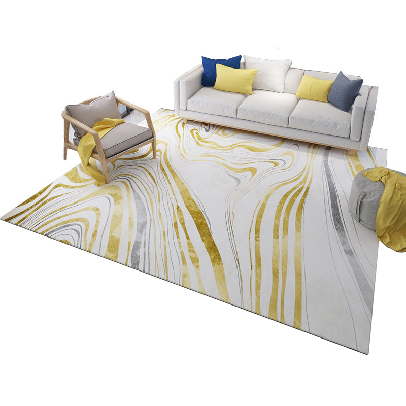 Casual multicolored printed rug made of polyester modern carpet with non-slip backing washable rug for the bedroom