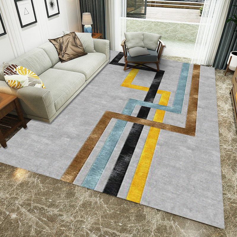 Multicolored Western rug Polypropylene Abstract print rug Easy care Pet-friendly rug for the bedroom