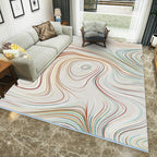 Multicolored Western rug Polypropylene Abstract print rug Easy care Pet-friendly rug for the bedroom