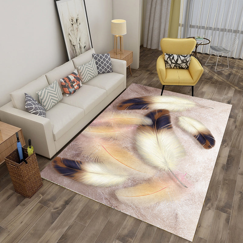 Multicolor tropical rug polyester plant-printed rug non-slip back pet-friendly rug for living room