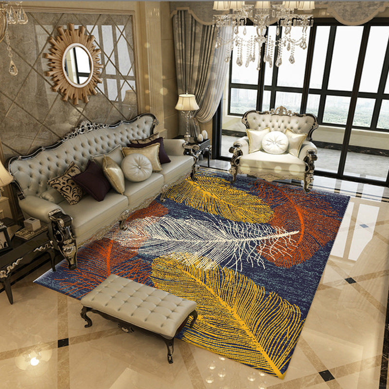 Luxury Living Room Rug Multi Color Plant Indoor Rug Synthetic Easy Care Machine Washable Rug