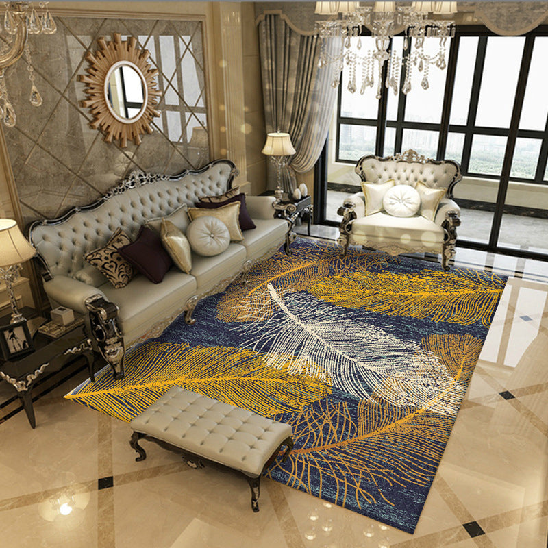 Luxury Living Room Rug Multi Color Plant Indoor Rug Synthetic Easy Care Machine Washable Rug