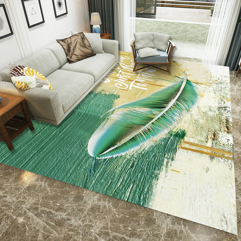 Luxury Living Room Rug Multi Color Plant Indoor Rug Synthetic Easy Care Machine Washable Rug
