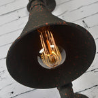 Vintage Conical Wall Lamp Single Iron Wall-Mounted Lamp with Water Pipe in Rust