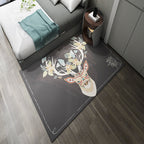 Western garden printed rug Multicolor Polyester rug with non-slip backing Stain-resistant indoor rug for bedroom